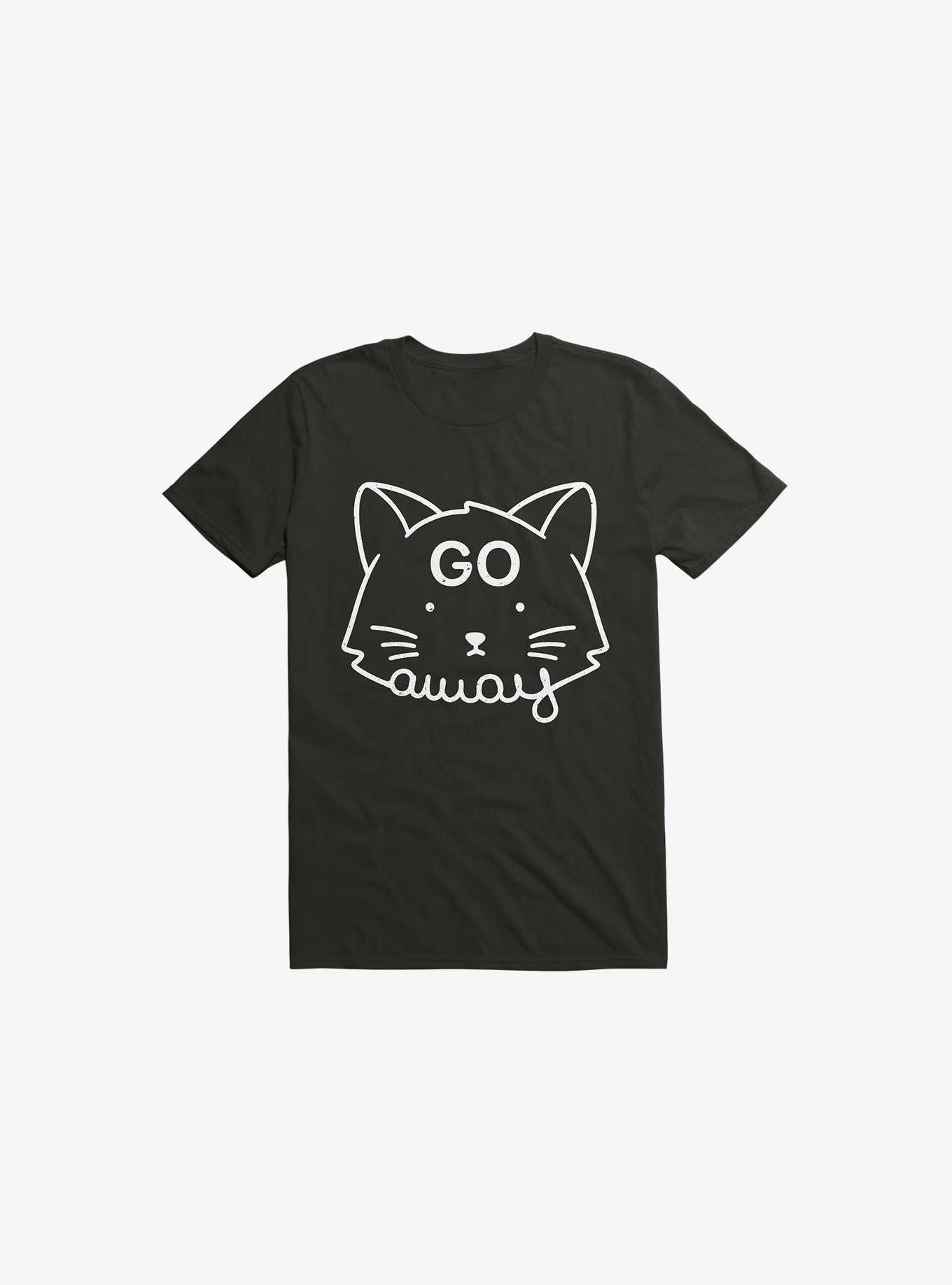 Go Away Cat Black T-Shirt, , hi-res