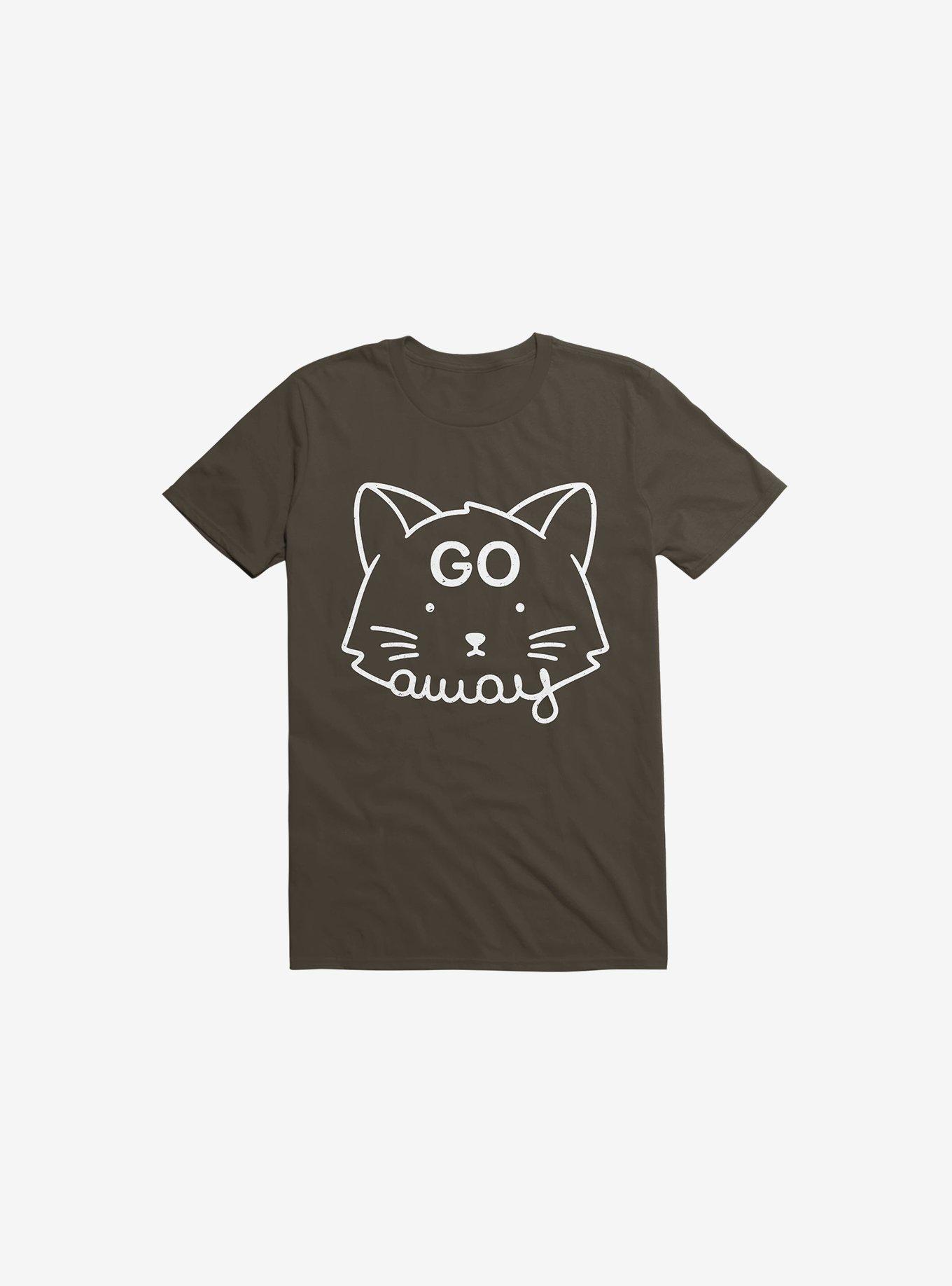 Go Away Cat Brown T-Shirt, BROWN, hi-res