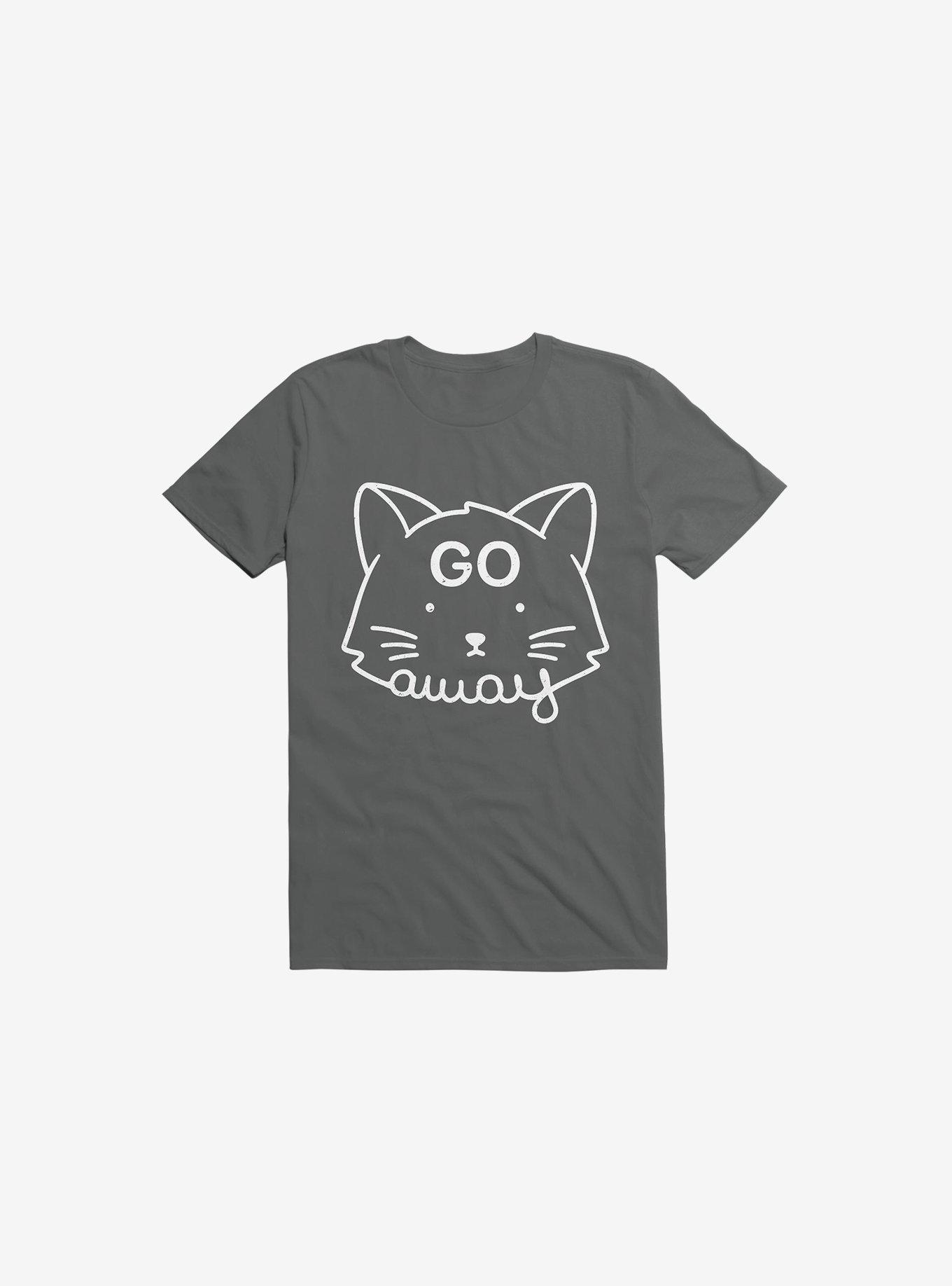 Go Away Cat Charcoal Grey T-Shirt, CHARCOAL, hi-res