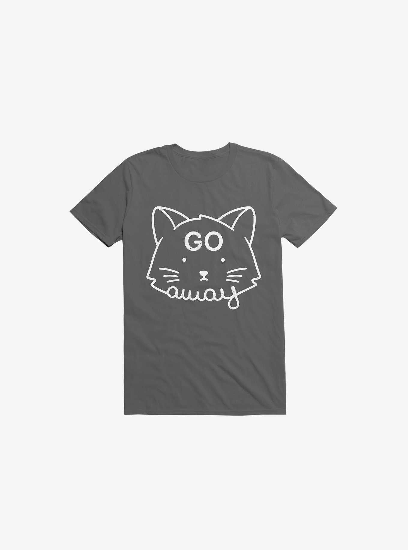 Go Away Cat Charcoal Grey T-Shirt, , hi-res