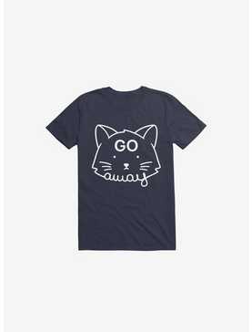 Go Away Cat Navy Blue T-Shirt, , hi-res