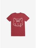 Go Away Cat Red T-Shirt, RED, hi-res
