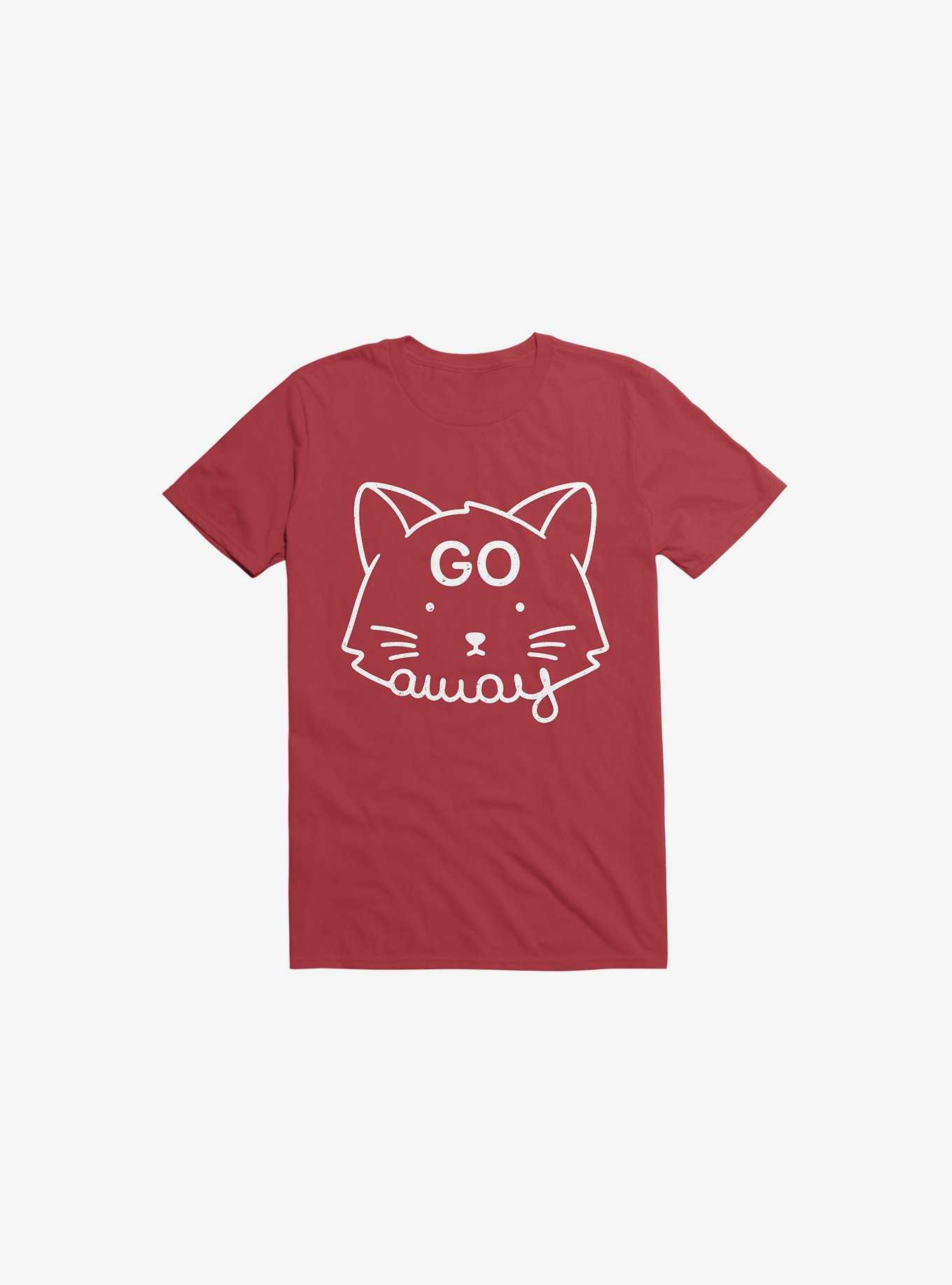 Go Away Cat Red T-Shirt, , hi-res
