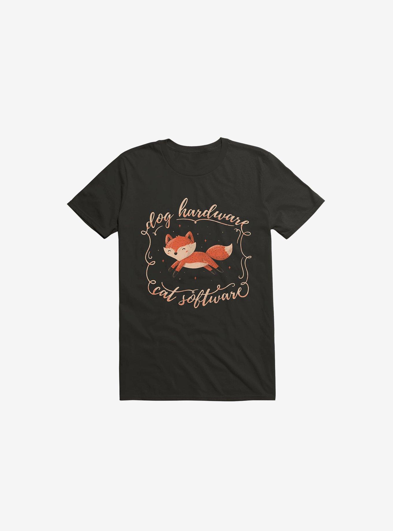 Dog Hardware Cat Software Black T-Shirt, BLACK, hi-res