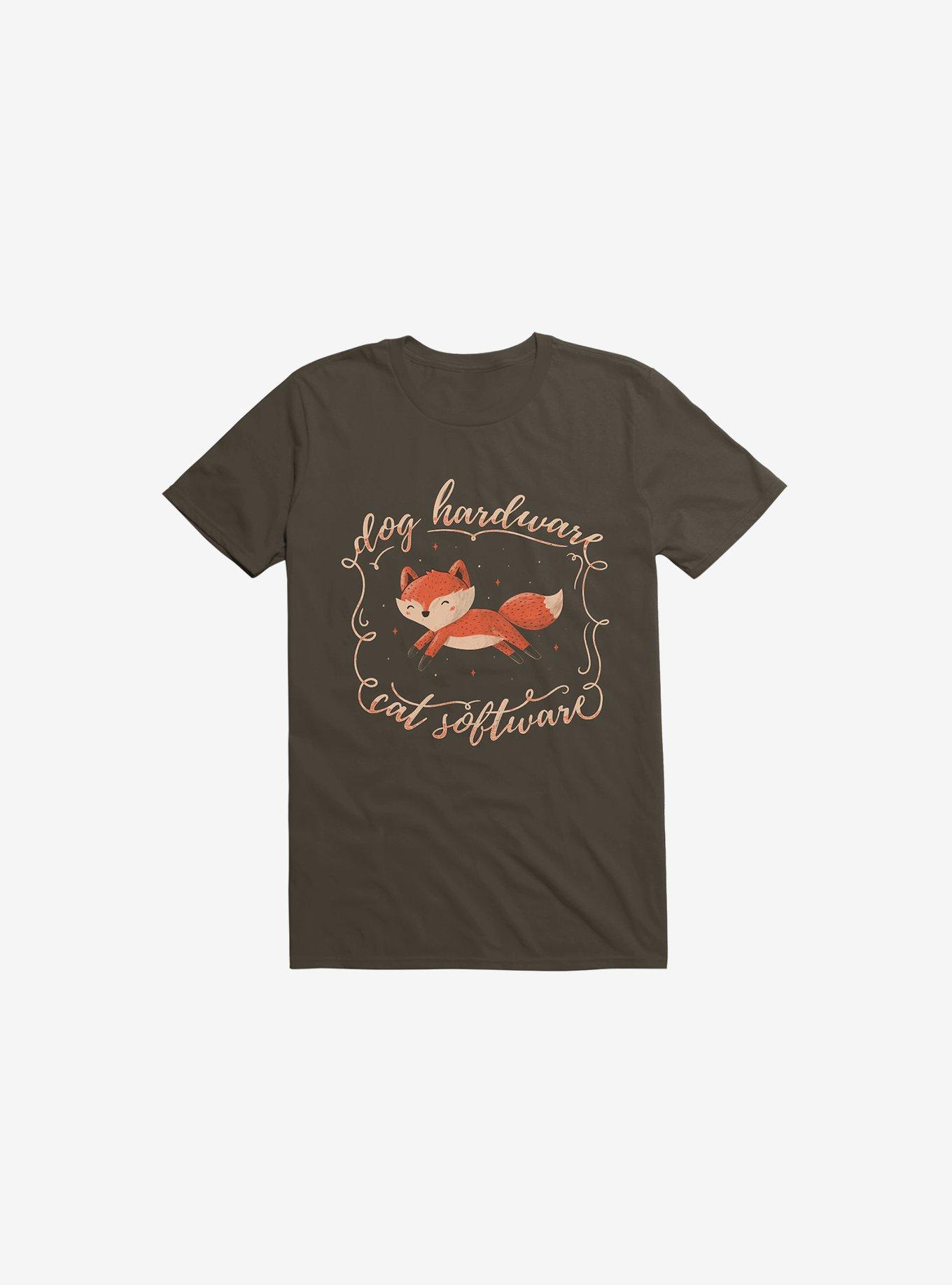 Dog Hardware Cat Software Brown T-Shirt, , hi-res