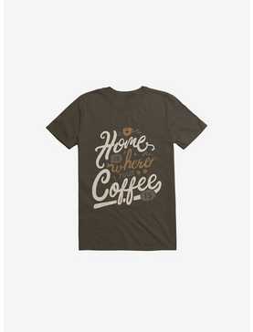 Home Is Where You Coffee Is Brown T-Shirt, , hi-res