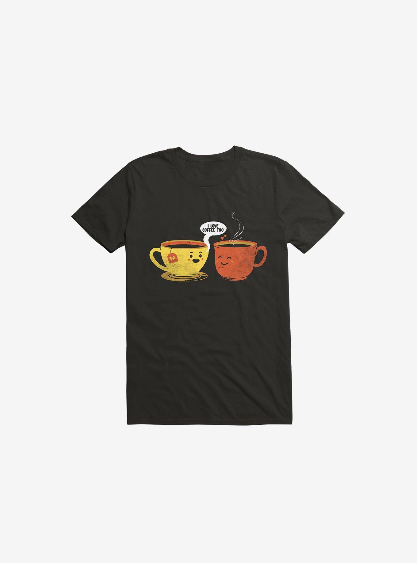 I Love Coffee Too Black T-Shirt, , hi-res