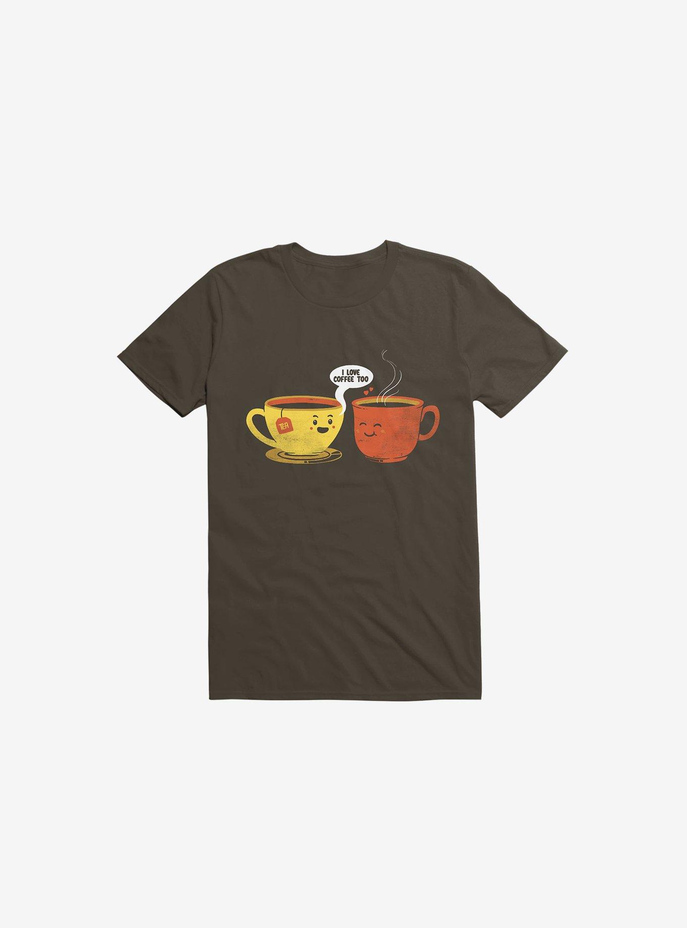 I Love Coffee Too Brown T-Shirt, , hi-res