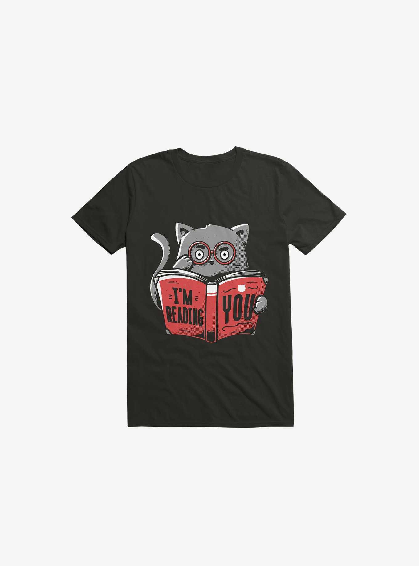 I'm Reading You Cat Black T-Shirt, , hi-res