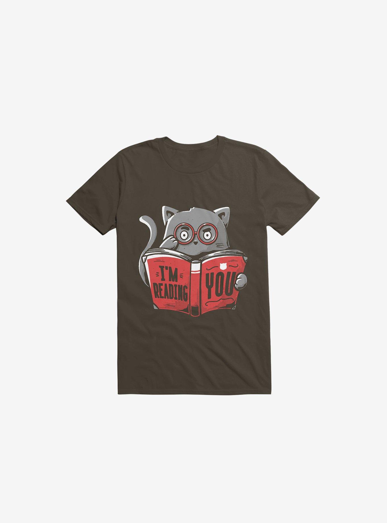 I'm Reading You Cat Brown T-Shirt, , hi-res