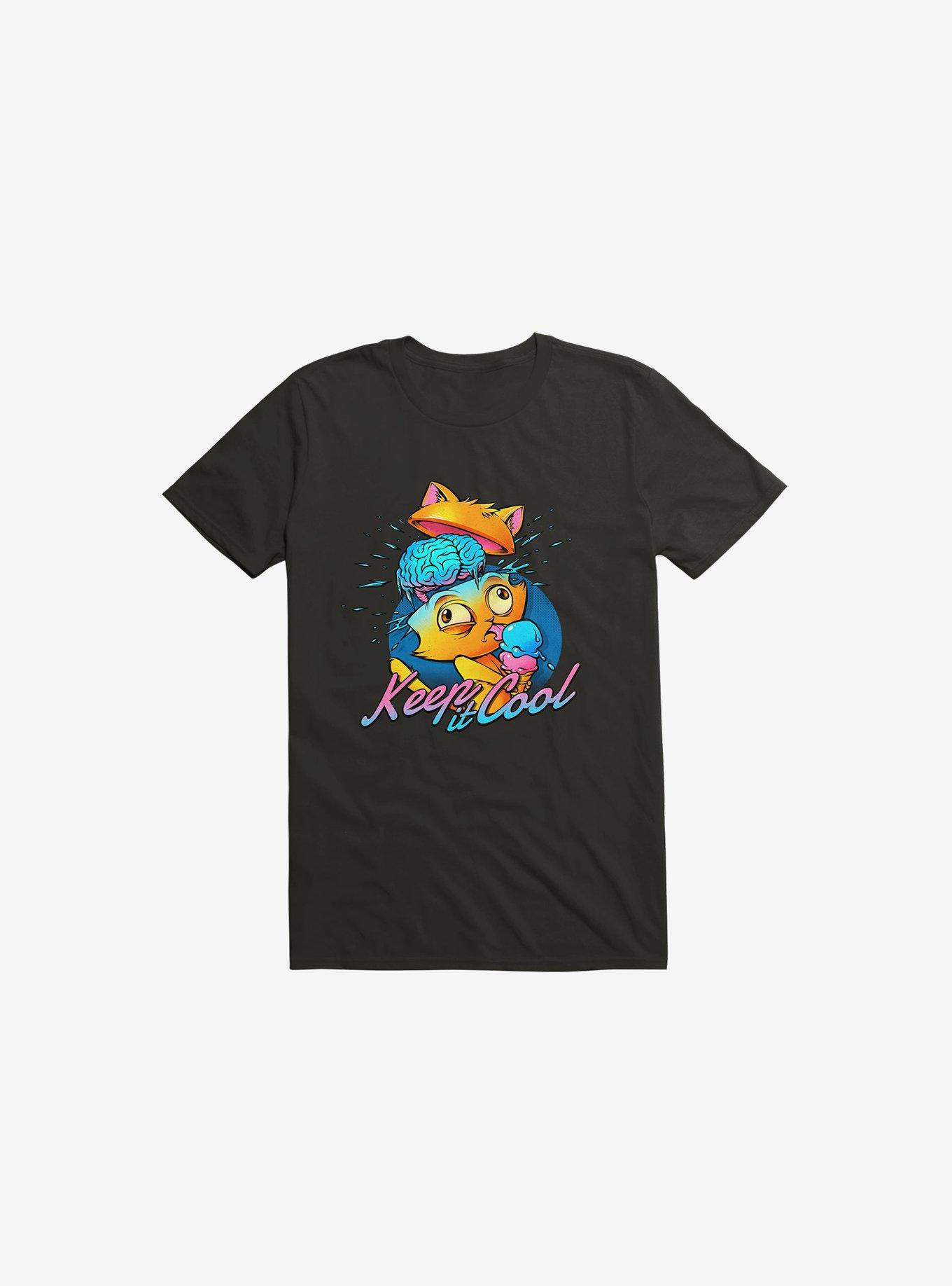 Keep It Cool Cat Black T-Shirt, BLACK, hi-res