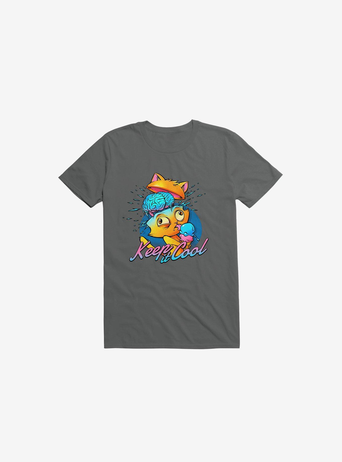 Keep It Cool Cat Charcoal Grey T-Shirt, , hi-res
