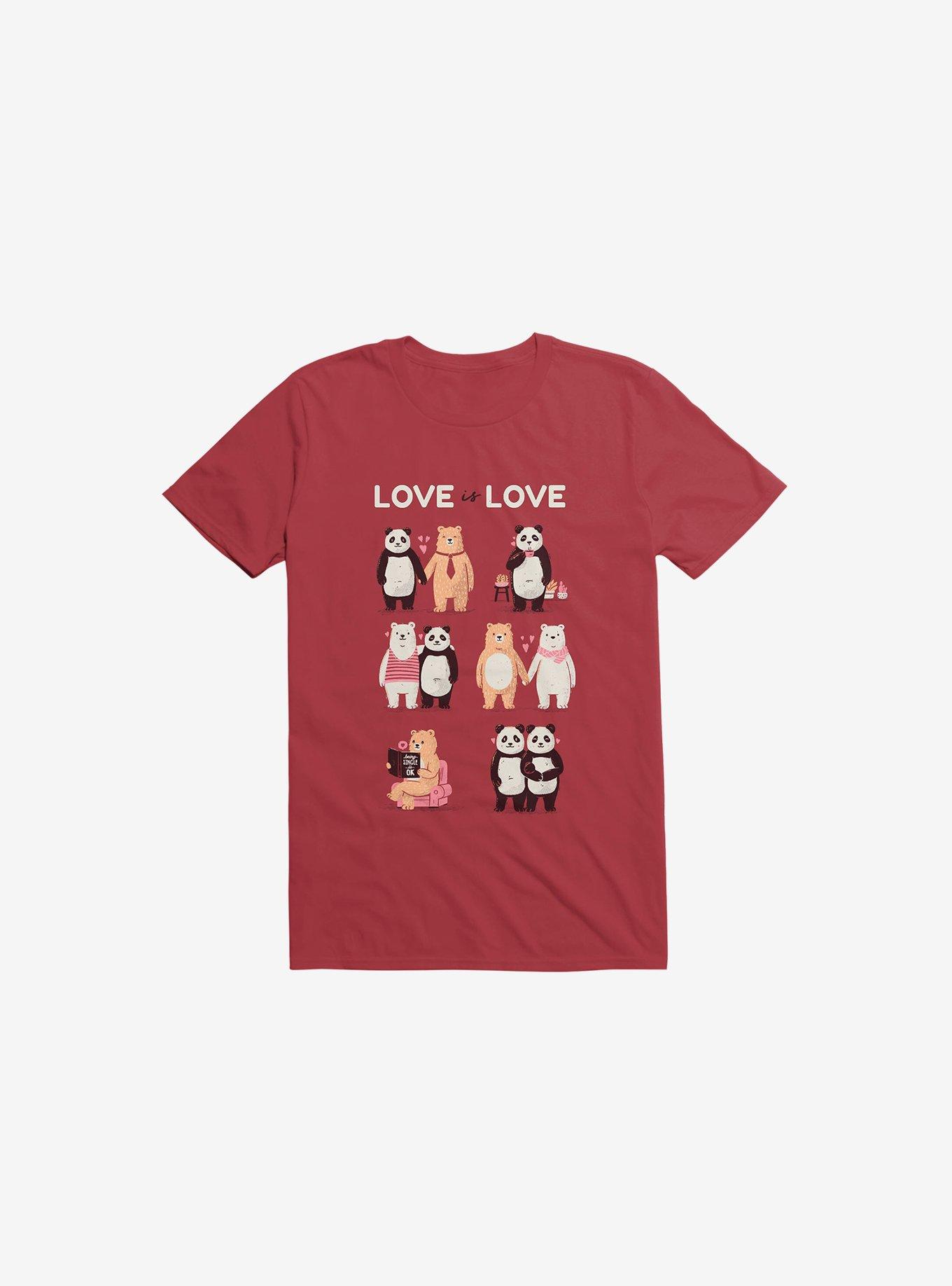 Love Is Love, Being Single Is Ok! Red T-Shirt, , hi-res