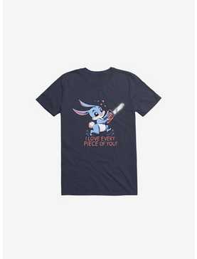 I Love Every Piece Of You Bunny Navy Blue T-Shirt, , hi-res