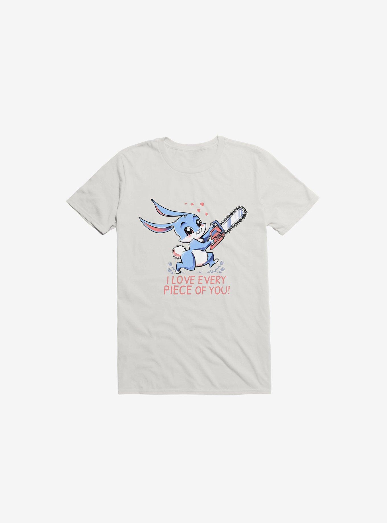 I Love Every Piece Of You Bunny White T-Shirt, WHITE, hi-res