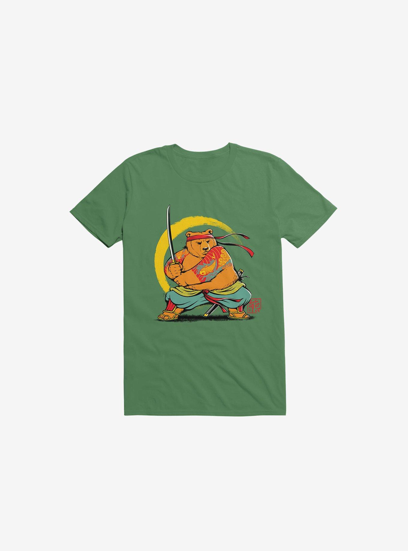 Yakuza Bear Samurai T-Shirt, KELLY GREEN, hi-res