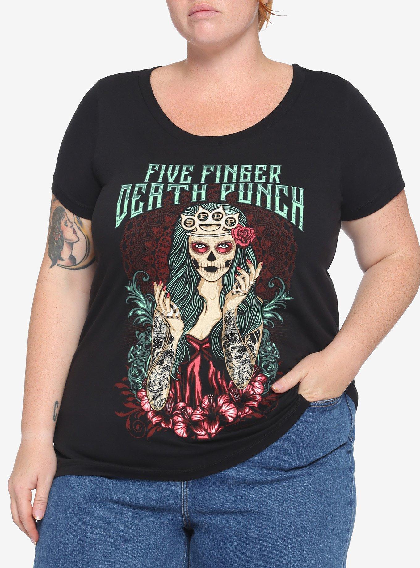 Five Finger Death Punch Lady Muerta Girls T-Shirt Plus Size