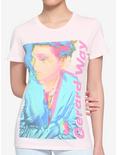 Gerard Way Portrait Vaporwave Girls T-Shirt, PINK, hi-res