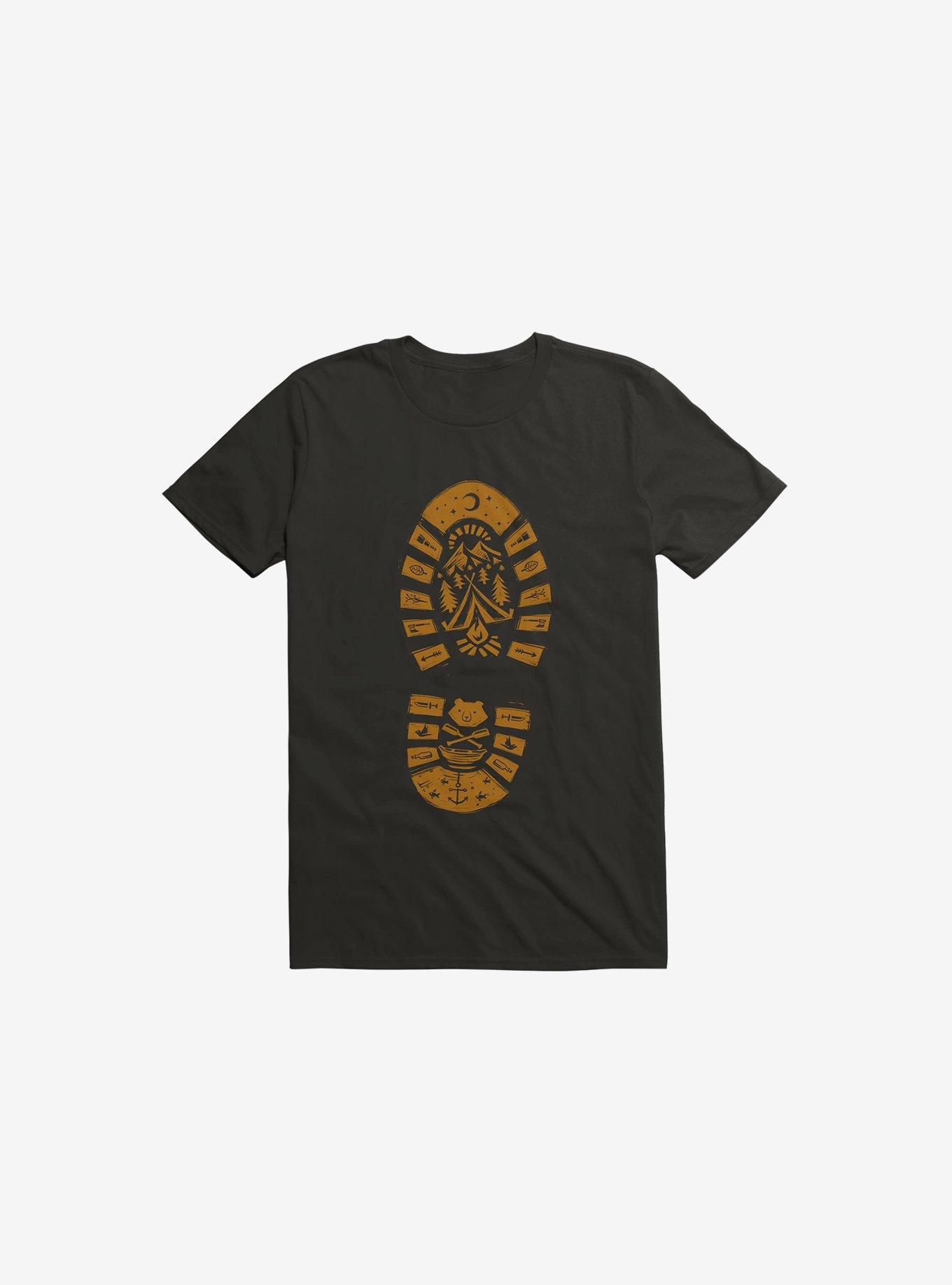 I Love Camping Boot Stamp Black T-Shirt, BLACK, hi-res