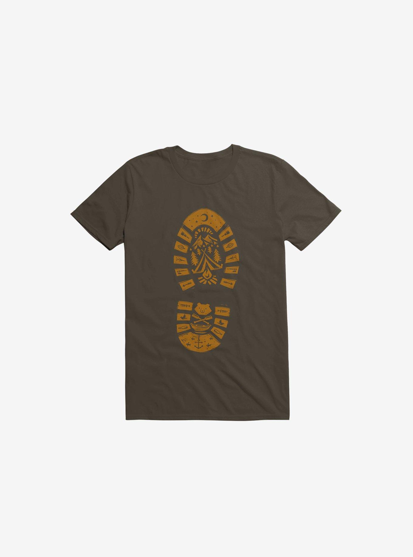 I Love Camping Boot Stamp Brown T-Shirt, BROWN, hi-res