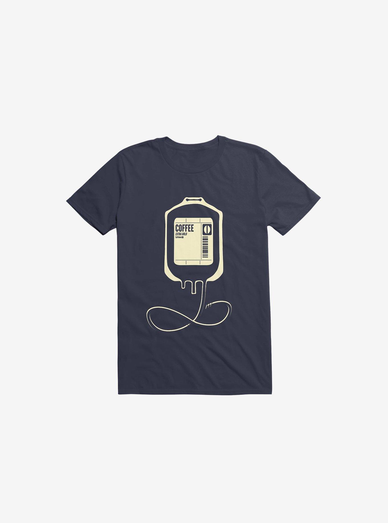 Coffee Transfusion Navy Blue T-Shirt, , hi-res