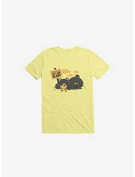 If You Love Me Let Me Sleep Bear Corn Silk Yellow T-Shirt, , hi-res