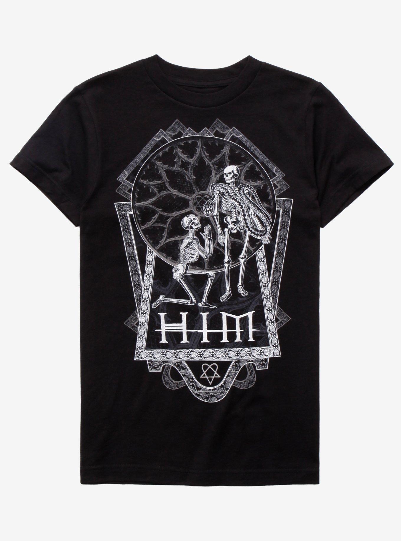 HIM Skull Prayer Girls T-Shirt, BLACK, hi-res