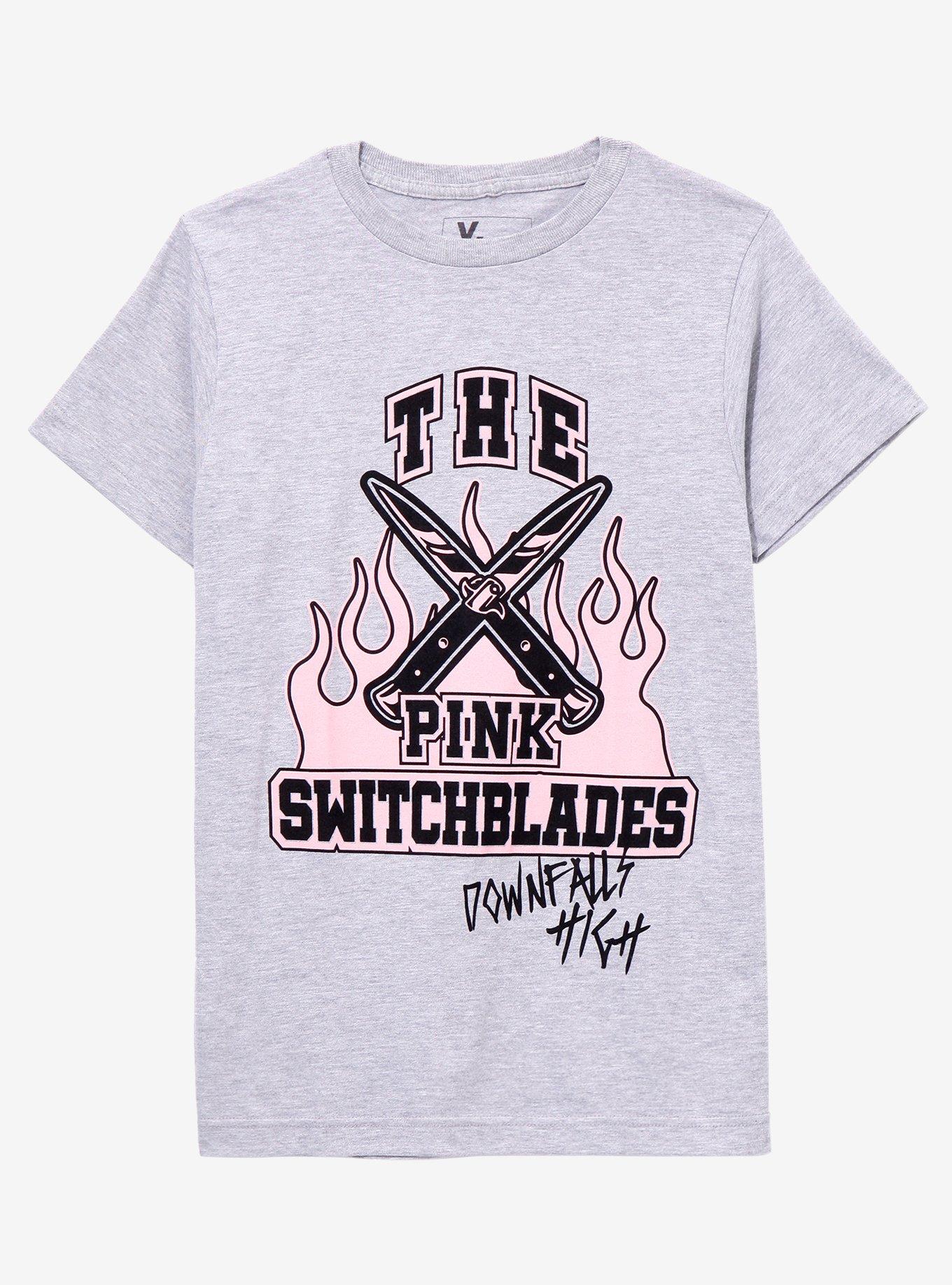 Machine Gun Kelly Downfalls High The Pink Switchblades Girls T-Shirt, GREY, hi-res