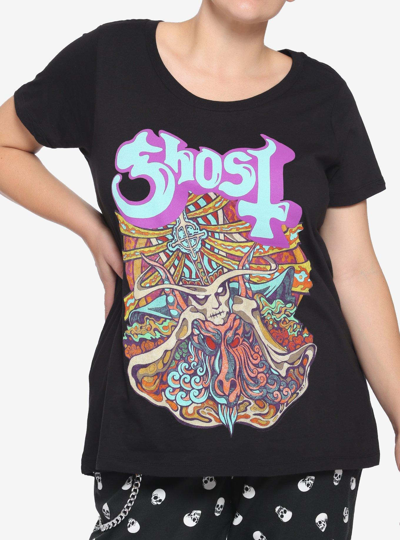 Ghost Satanic Panic Girls T-Shirt Plus Size, BLACK, hi-res