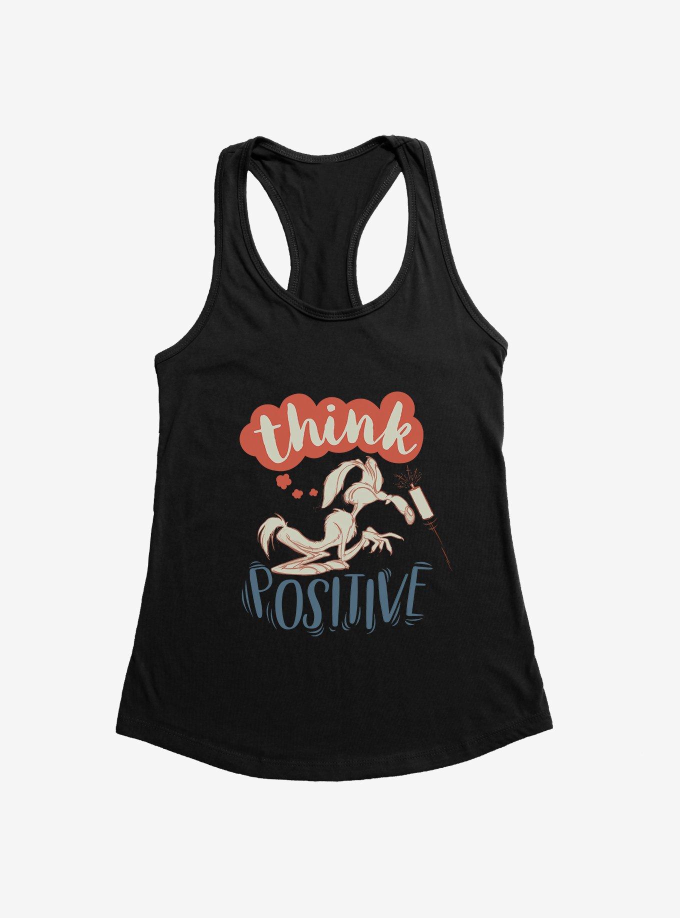 Plus Size Looney Tunes Wile E. Coyote Think Positive Womens Tank Top, , hi-res