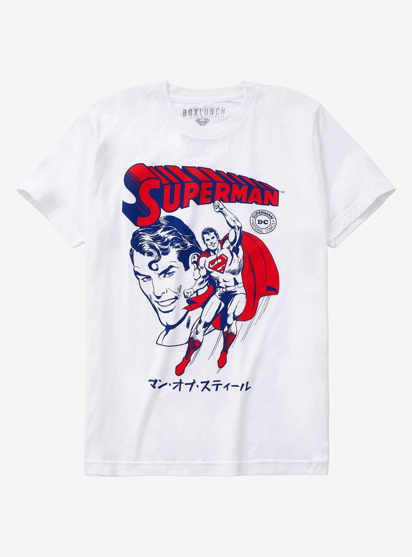 DC Comics Superman Katakana T-Shirt - BoxLunch Exclusive, OFF WHITE, hi-res