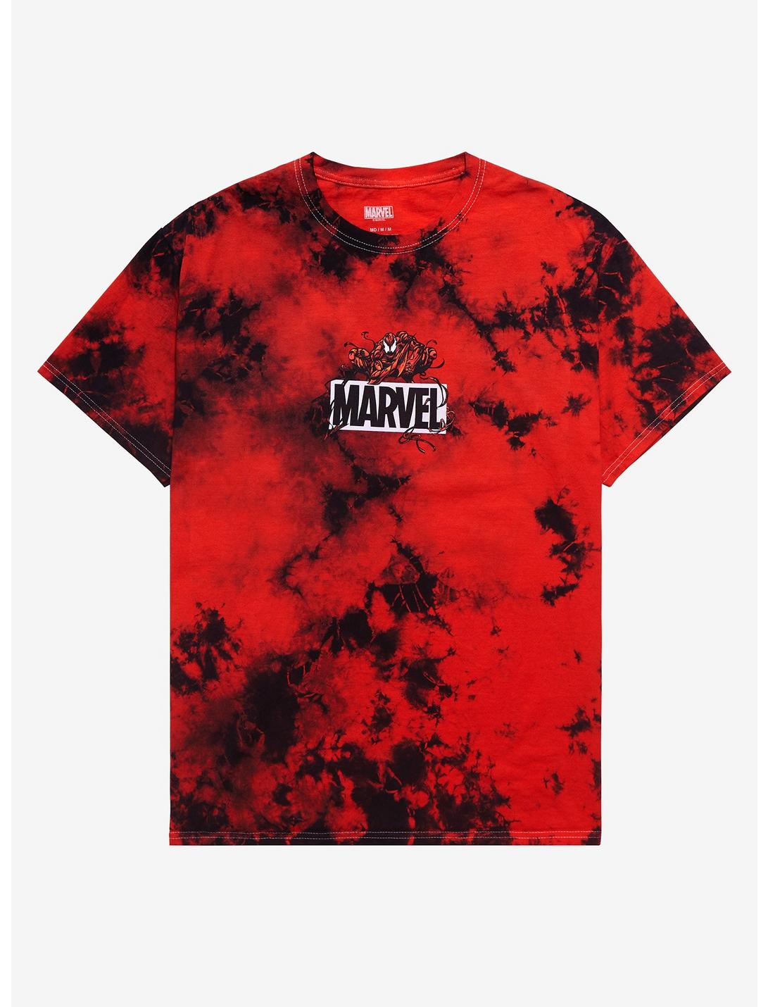 Marvel Spider-Man Carnage Box Logo Tie-Dye T-Shirt - BoxLunch Exclusive, TIE DYE, hi-res