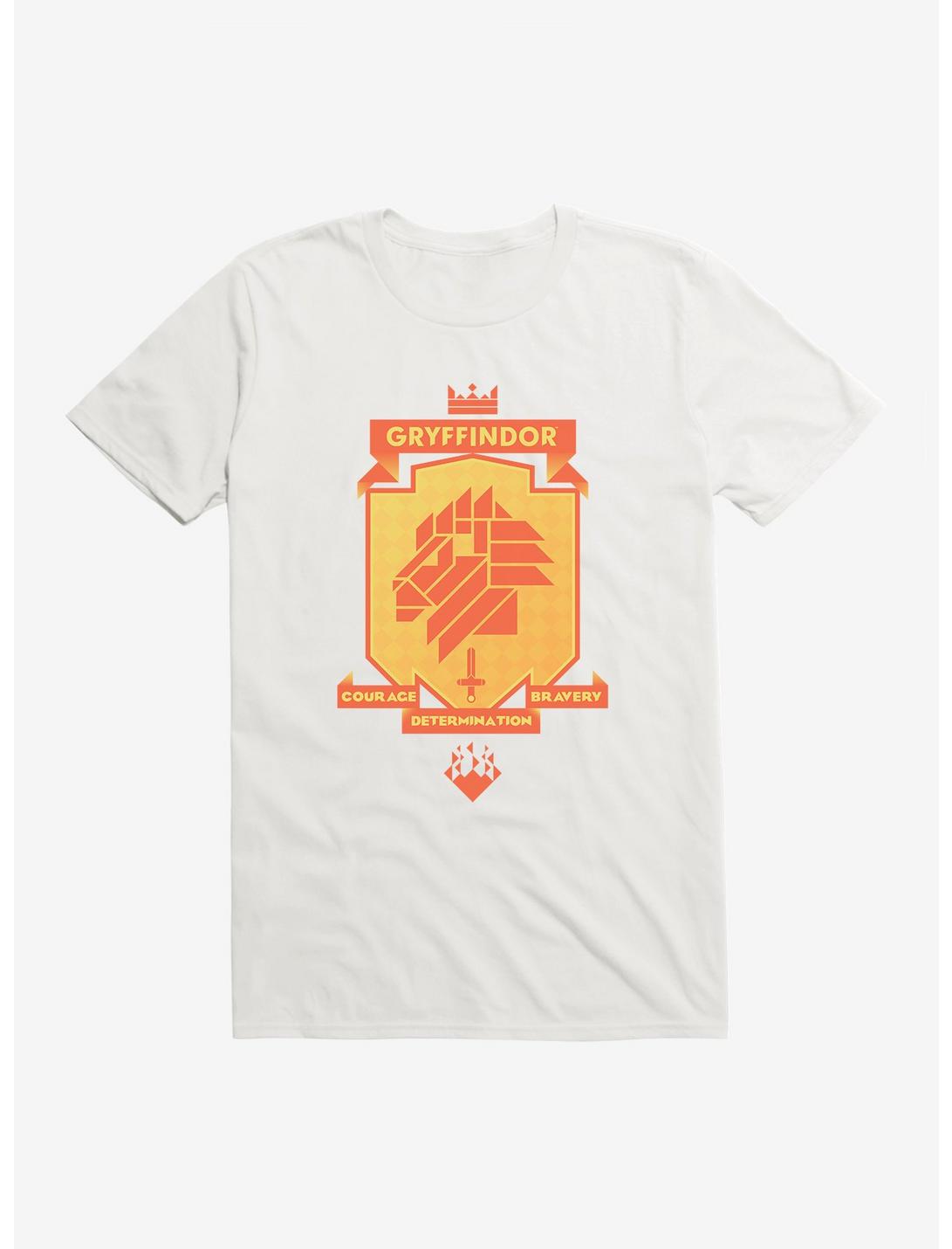 Harry Potter Gryffindor Gold Shield Pixel Logo T-Shirt, WHITE, hi-res