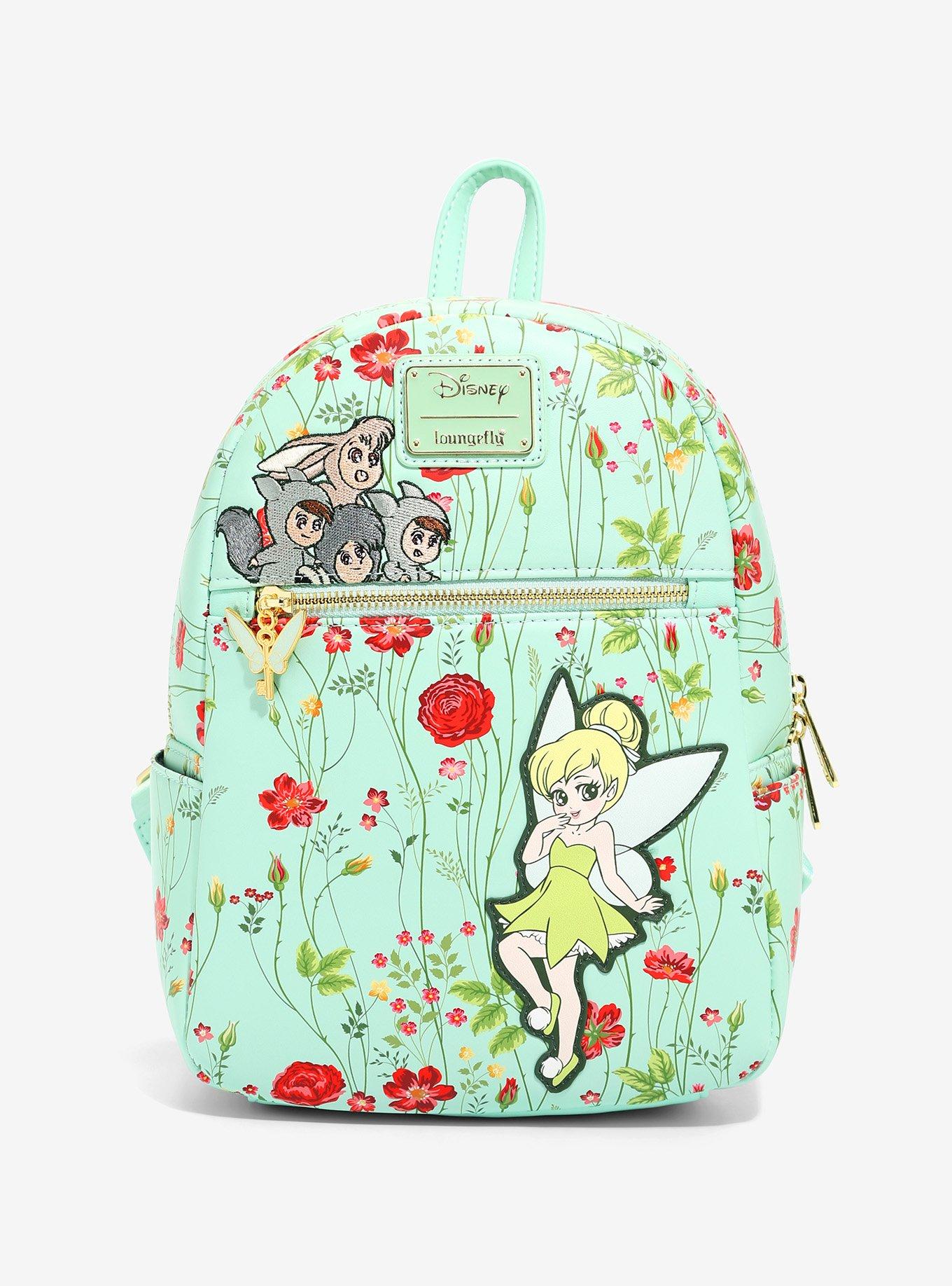 Loungefly Disney Peter Pan Tinkerbell & Lost Boys Floral Mini Backpack