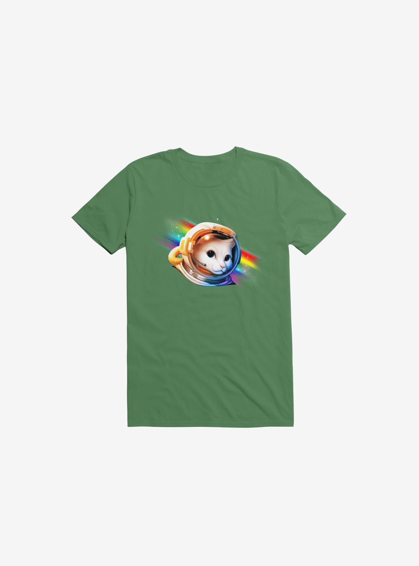 Astronaut Cat Kelly Green T-Shirt