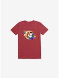 Astronaut Cat Red T-Shirt, RED, hi-res