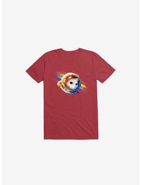 Astronaut Cat Red T-Shirt, , hi-res