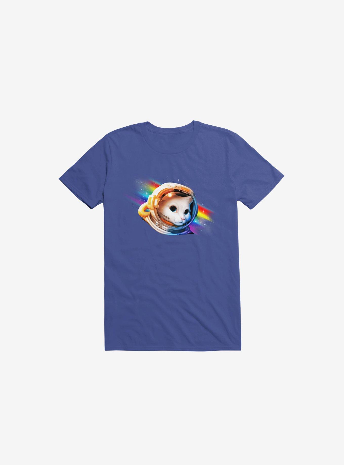 Astronaut Cat Royal Blue T-Shirt, ROYAL, hi-res