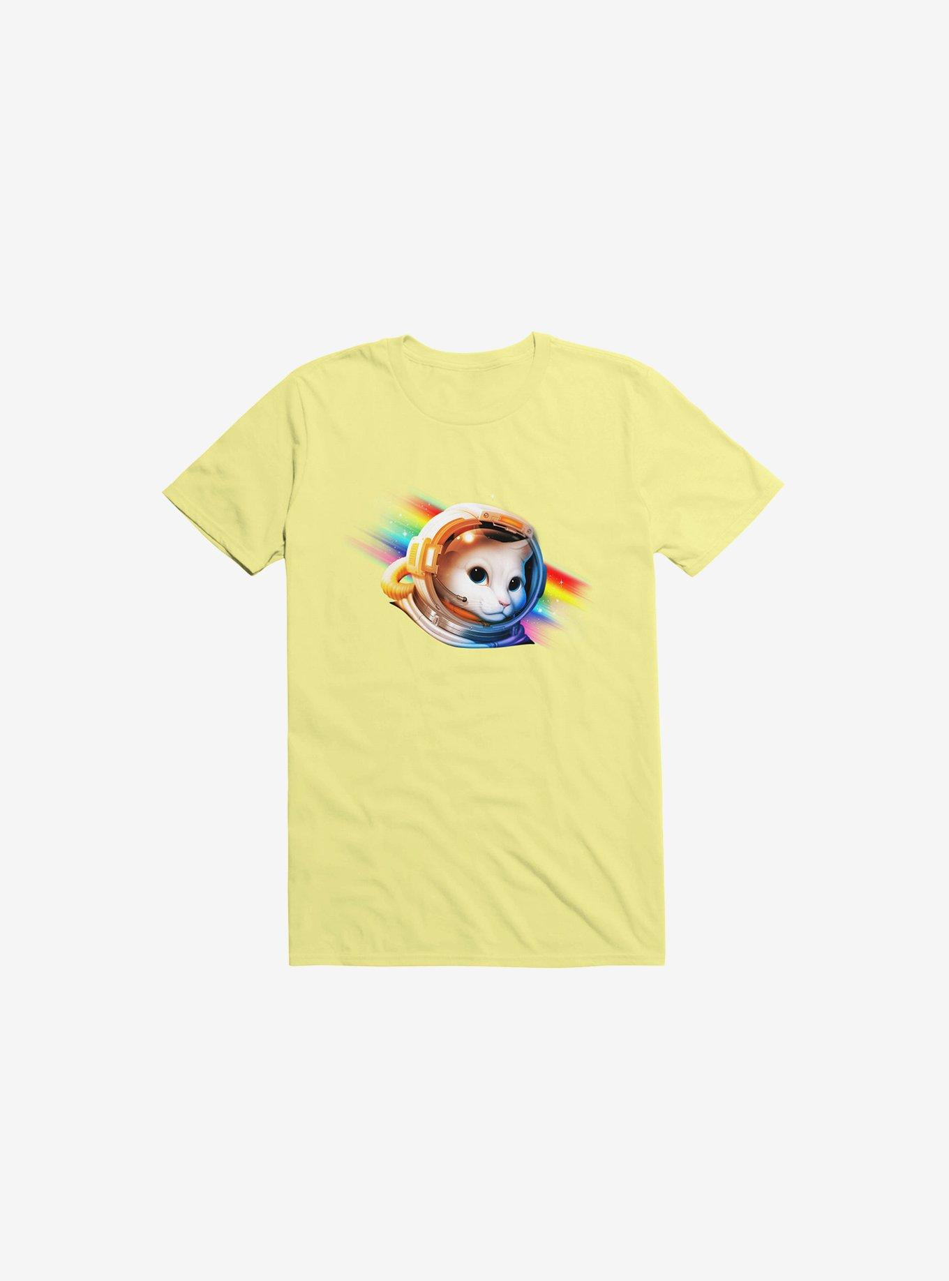 Astronaut Cat Corn Silk Yellow T-Shirt, CORN SILK, hi-res