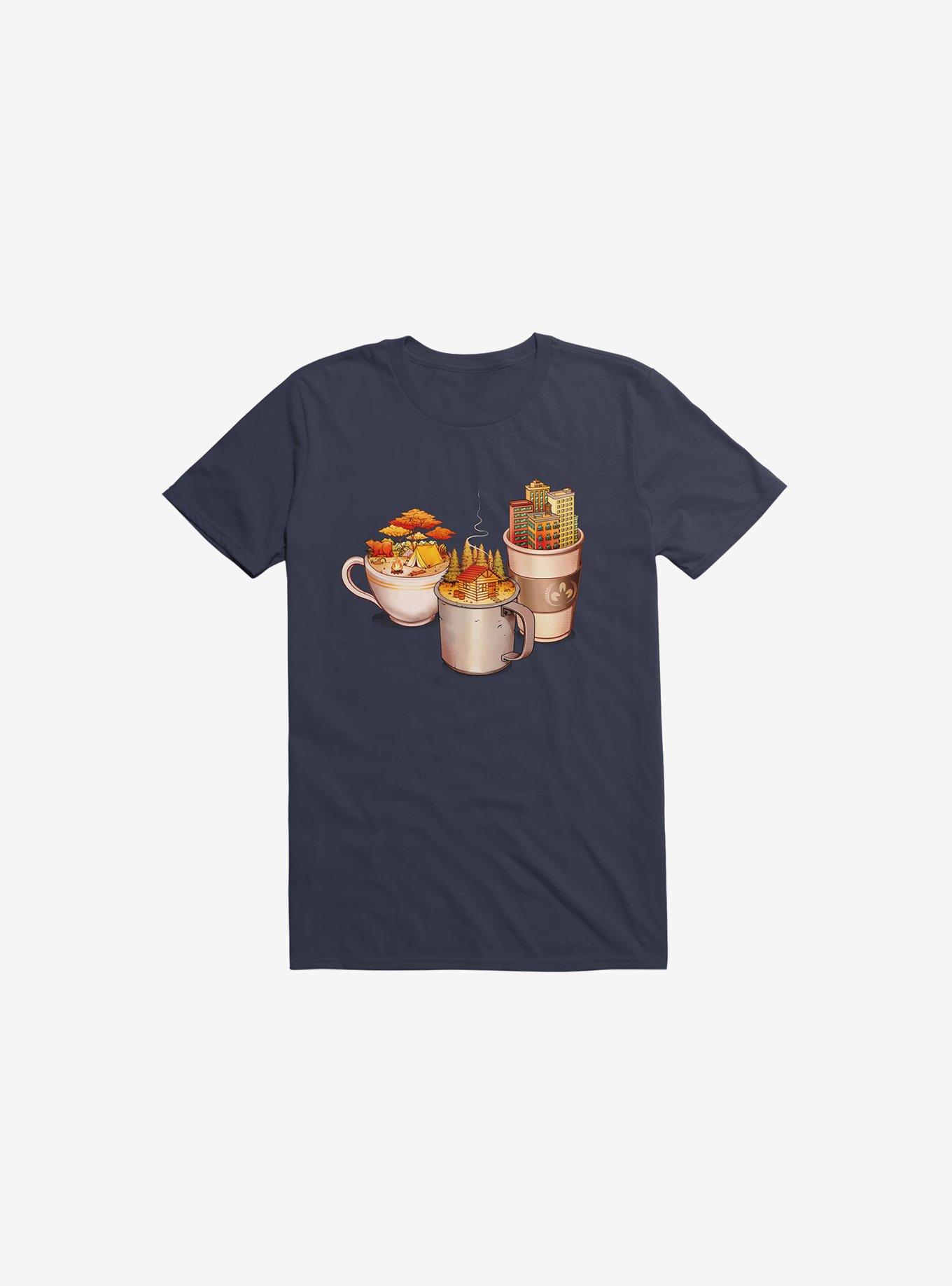 Camping Cabin Life Urban Navy Blue T-Shirt, NAVY, hi-res