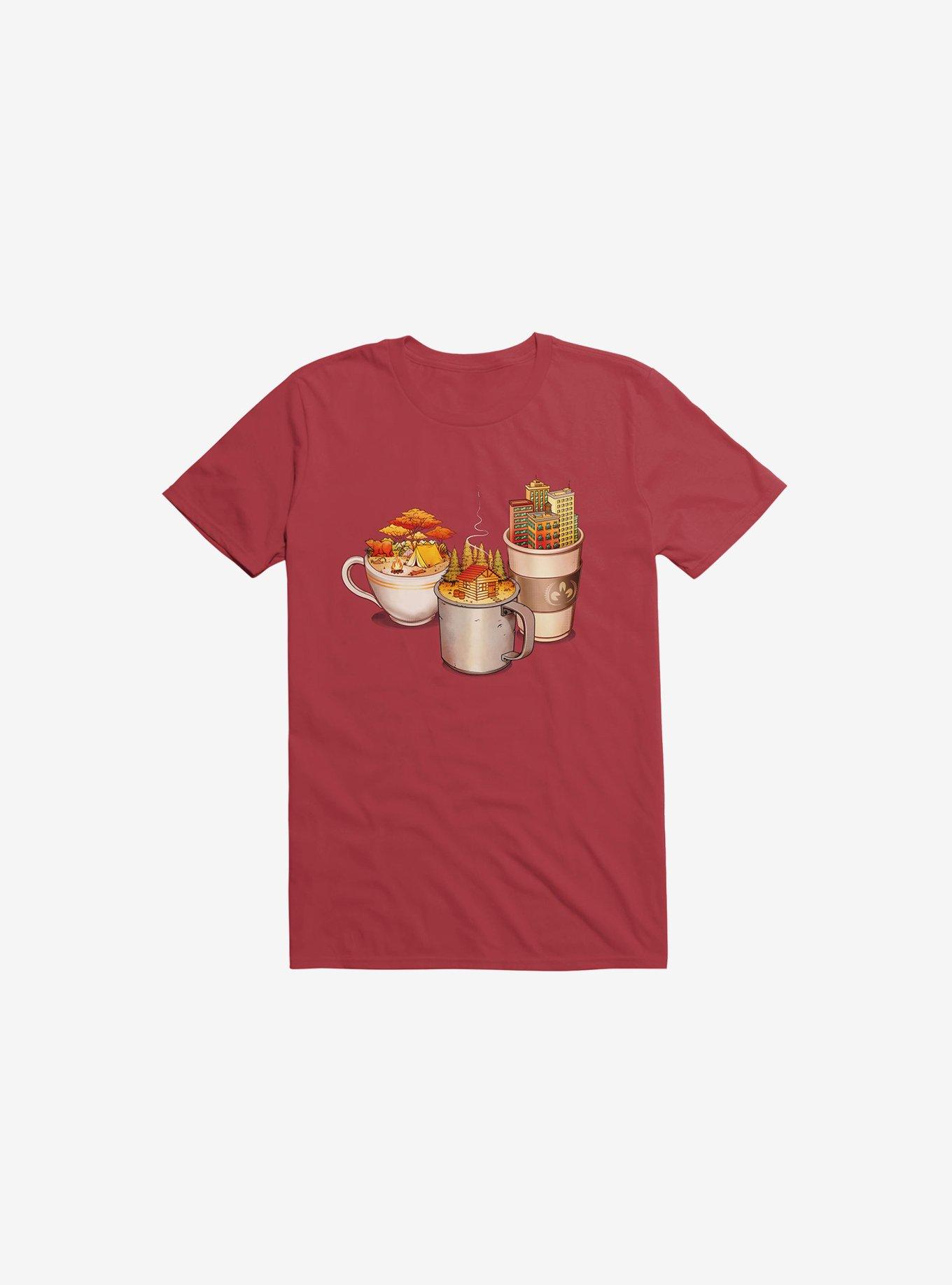 Camping Cabin Life Urban Red T-Shirt, RED, hi-res