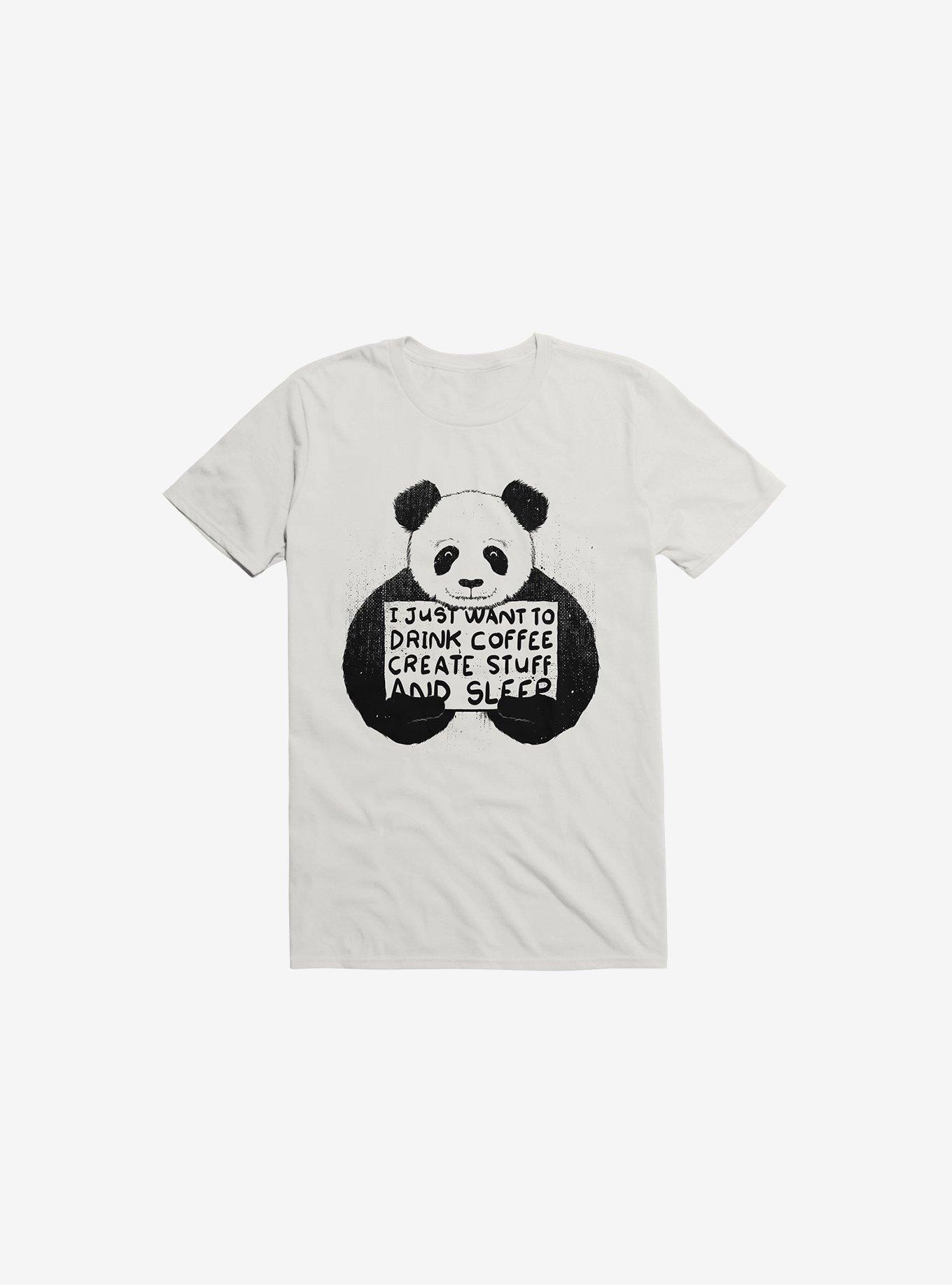 I Just Want To Drink Coffee, Create Stuff, And Sleep White T-Shirt, , hi-res