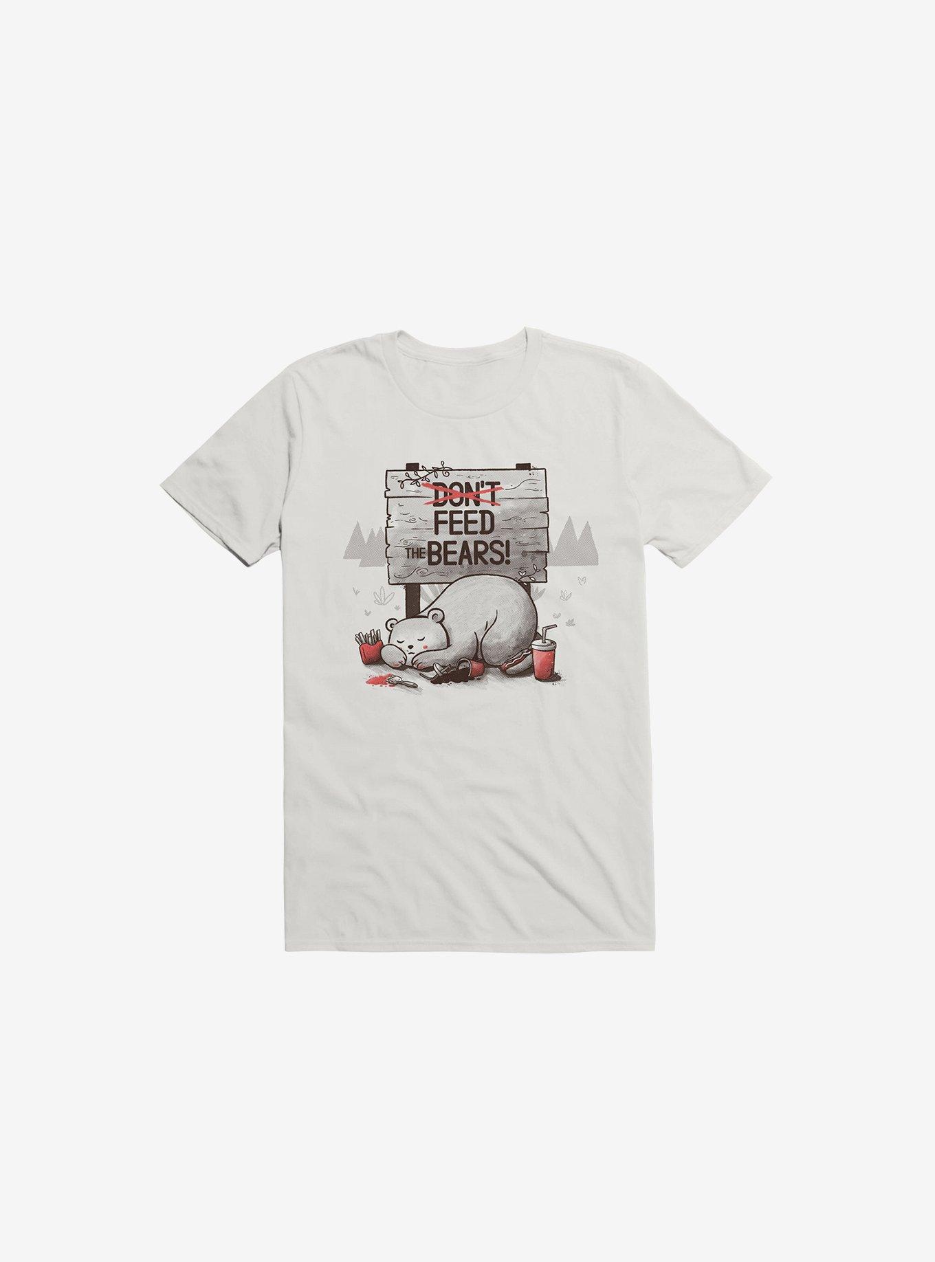 Don't Feed The Bears White T-Shirt, WHITE, hi-res