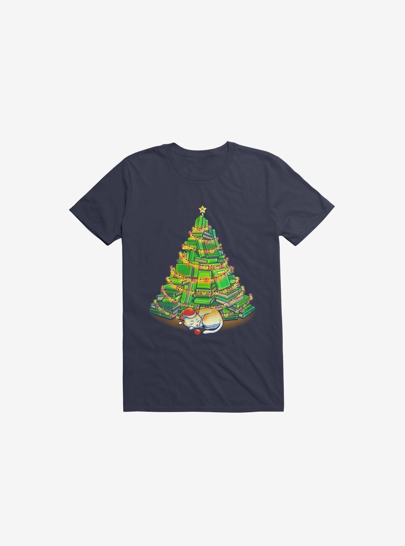 My Favorite Xmas Tree Navy Blue T-Shirt, NAVY, hi-res