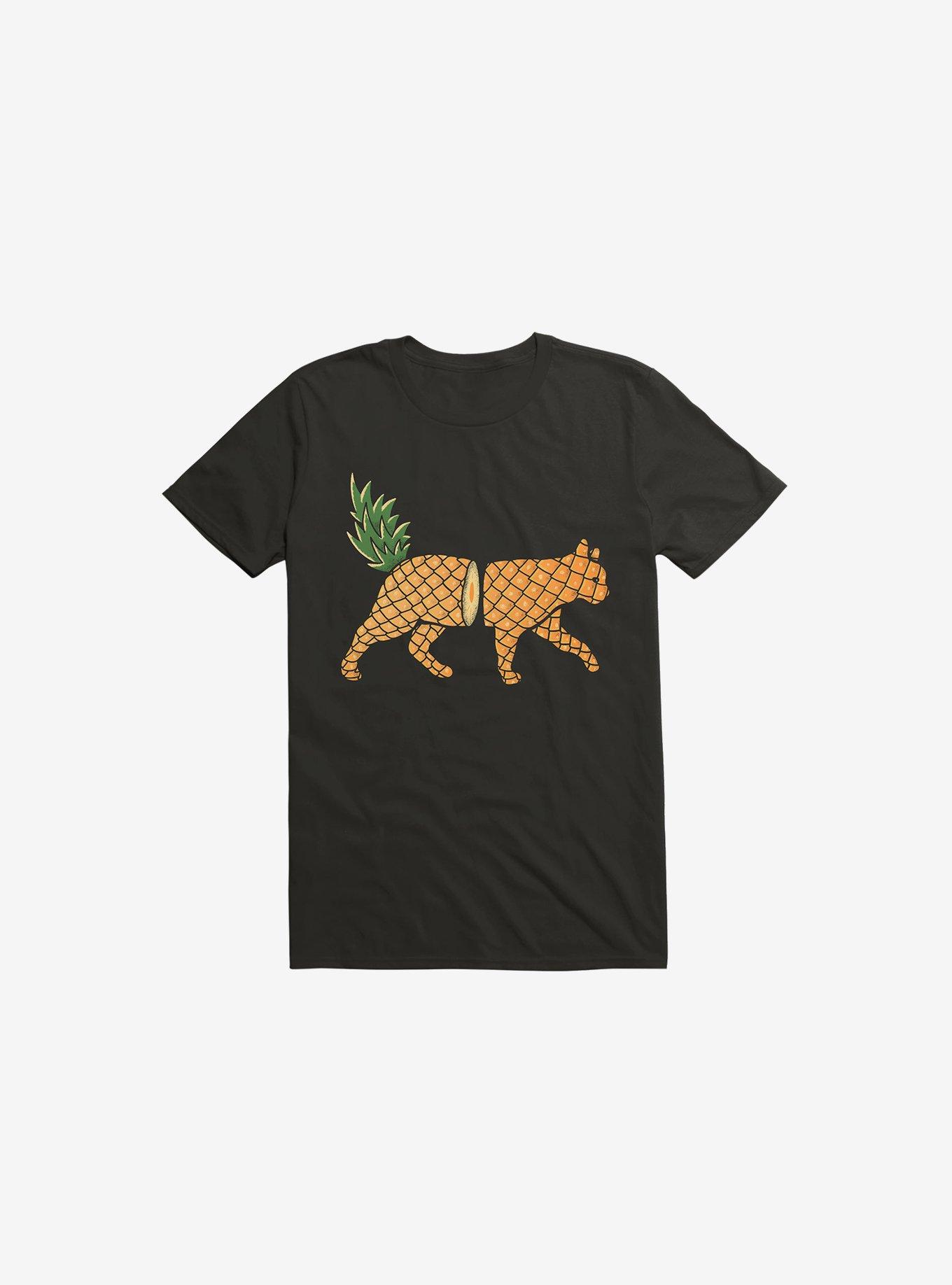 THRDLESS Fruit Cat Pineapple Black T-Shirt