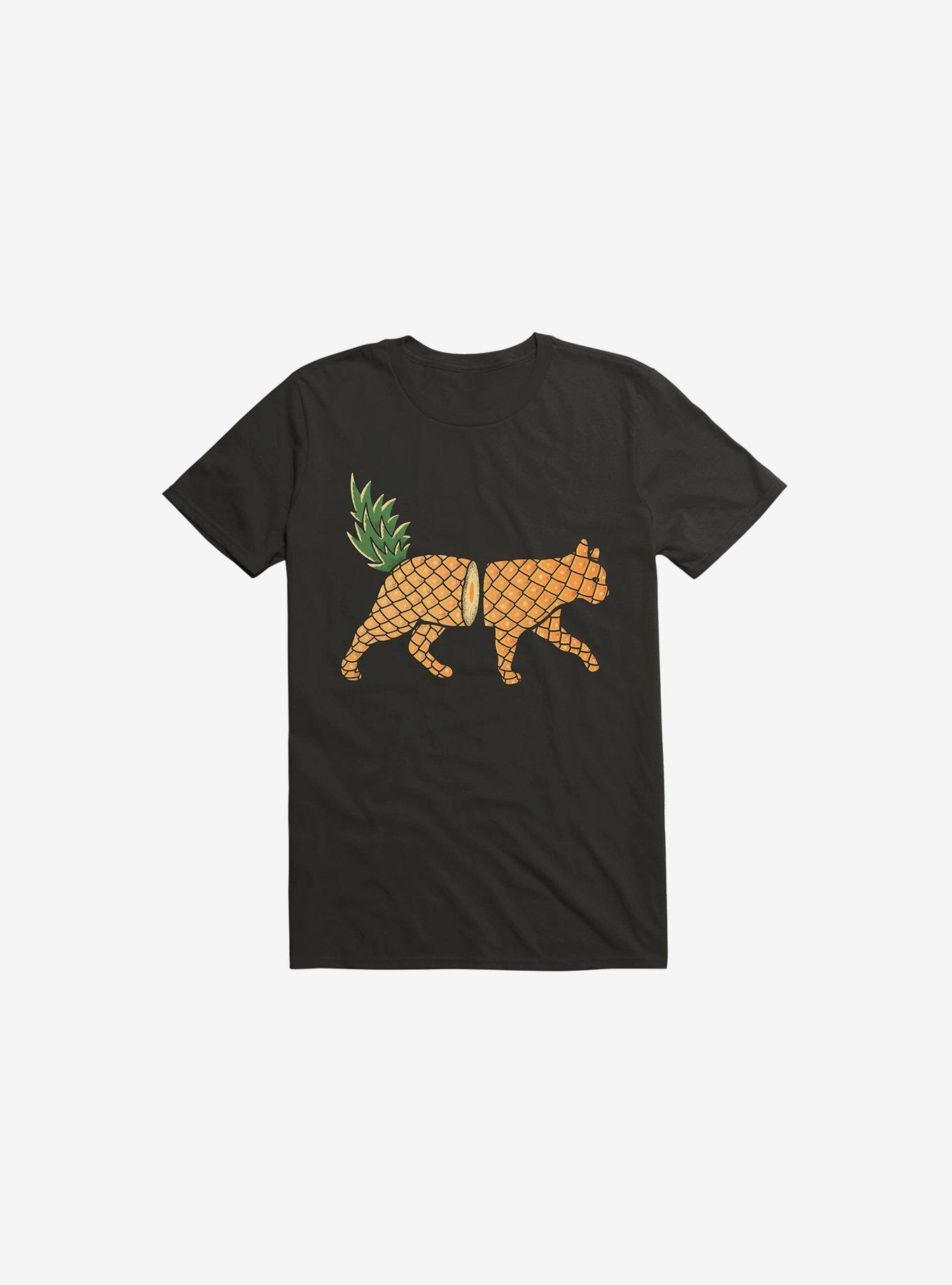 Fruit Cat Pineapple Black T-Shirt, , hi-res