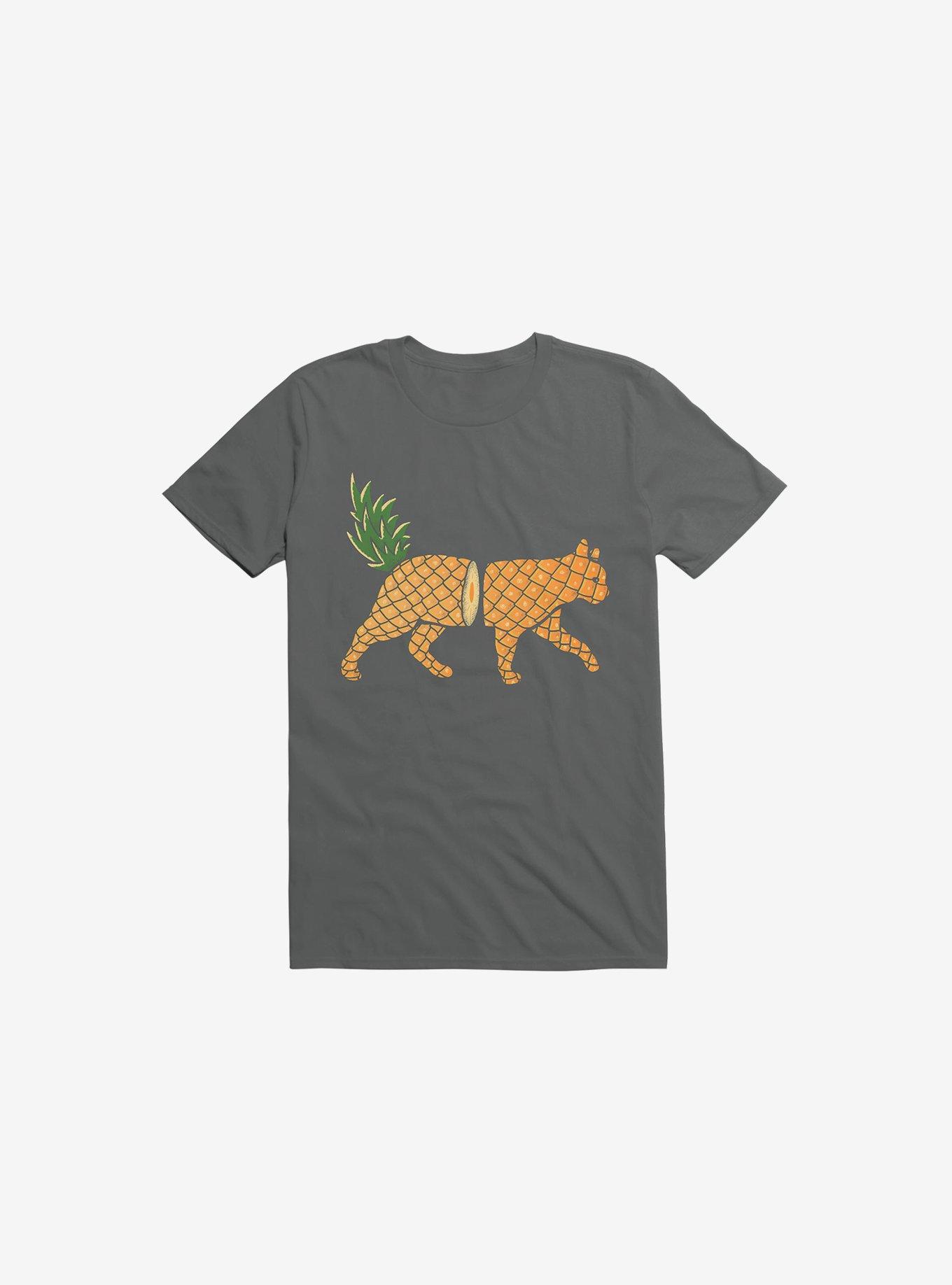 Fruit Cat Pineapple Charcoal Grey T-Shirt, , hi-res