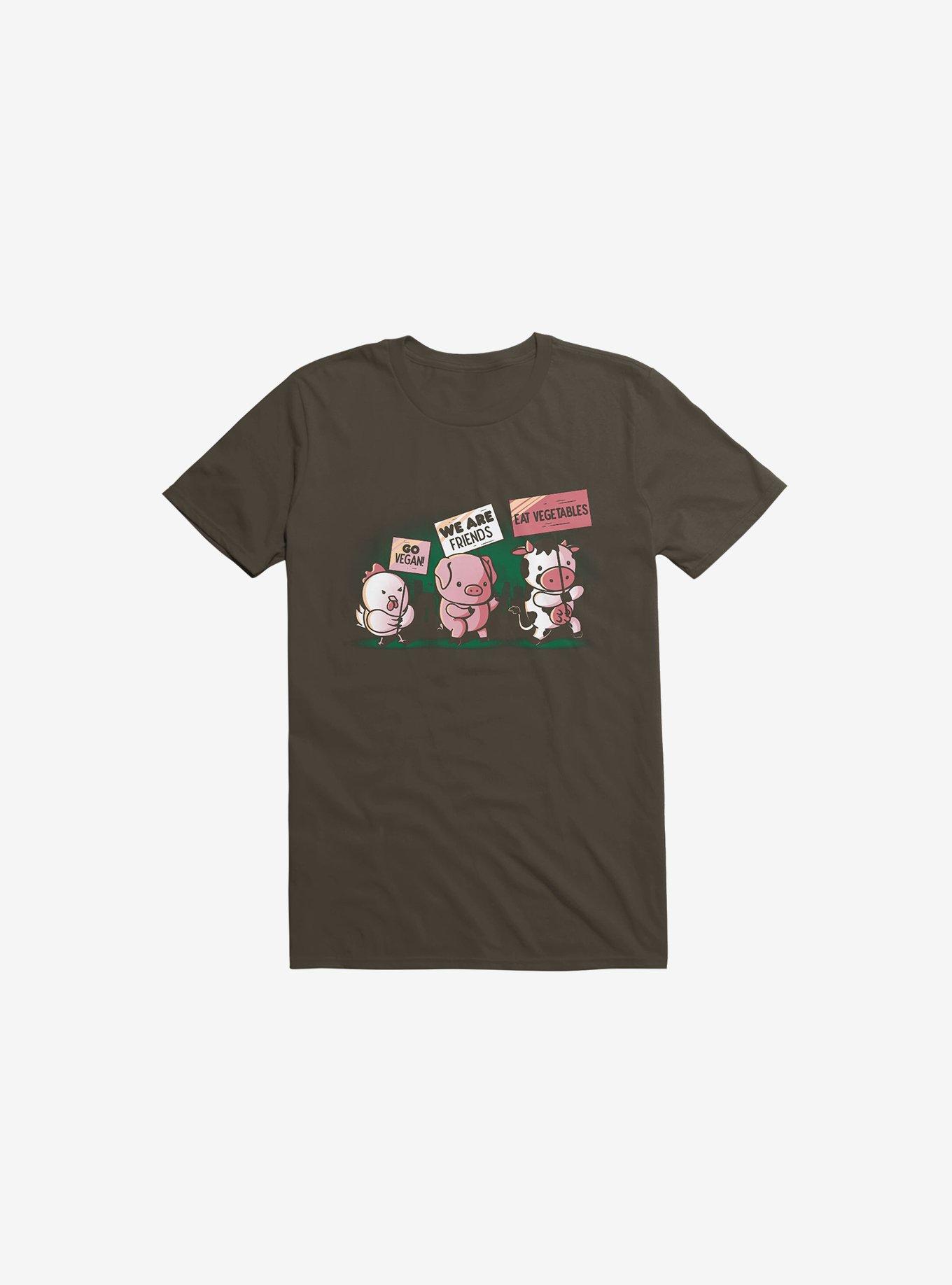 Go Vegan! Brown T-Shirt, BROWN, hi-res