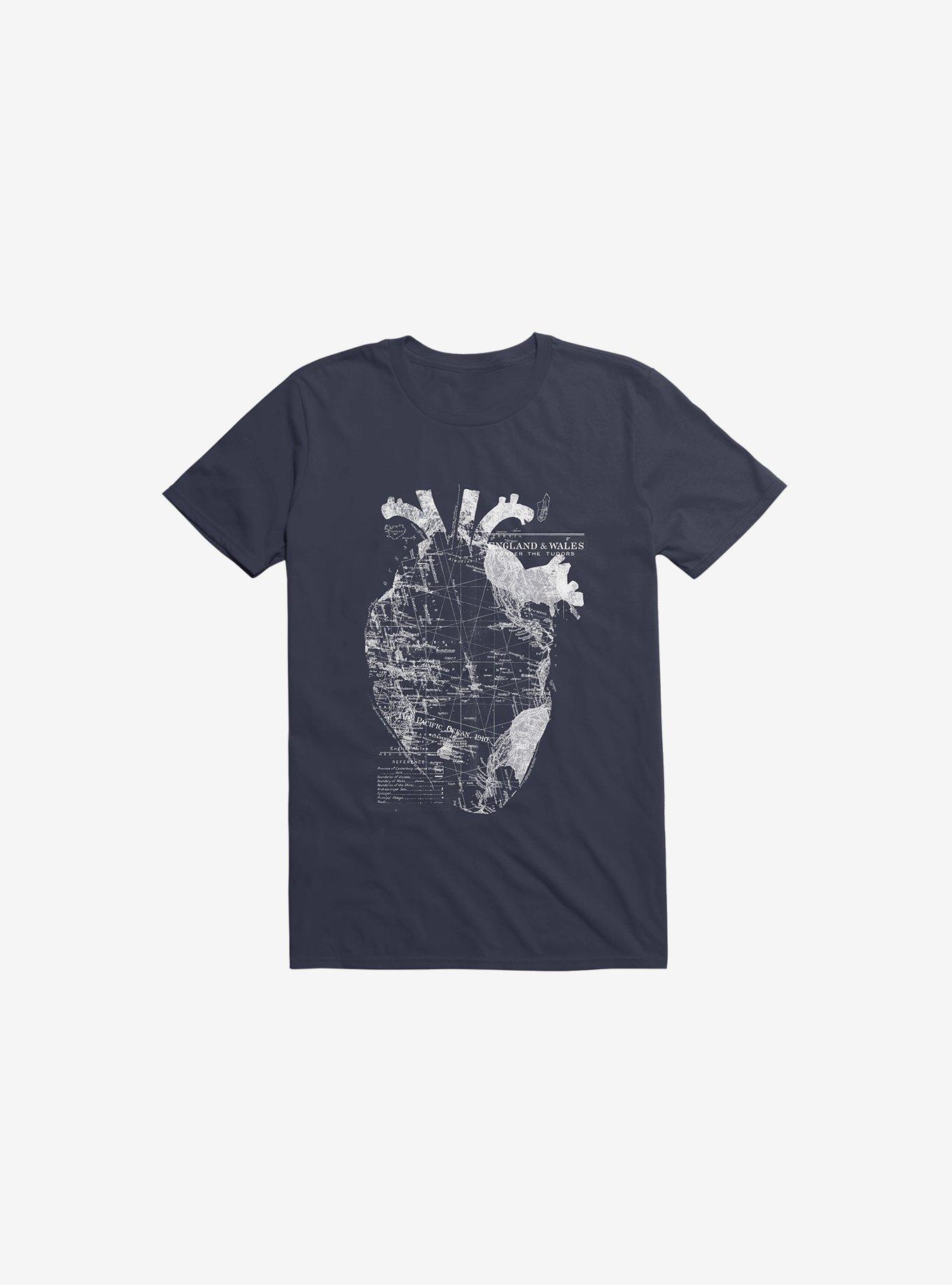 Heart Wanderlust Navy Blue T-Shirt, NAVY, hi-res