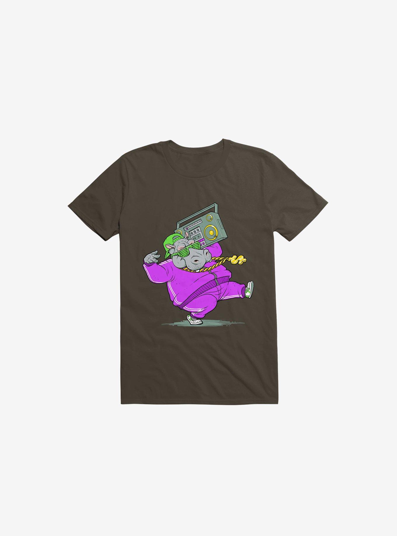 Hip Hop Hippo Brown T-Shirt, , hi-res